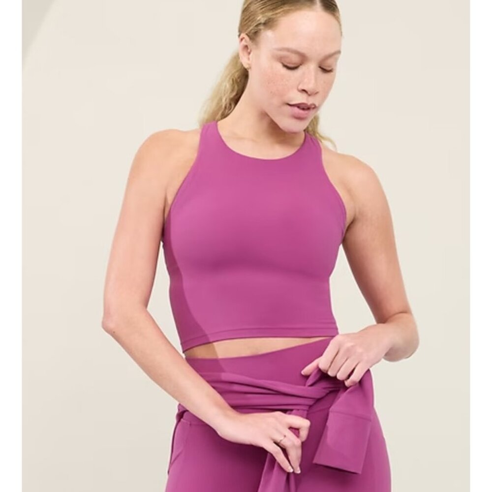 Athleta XS Purpose Crop Bra Small D-DD Berry
